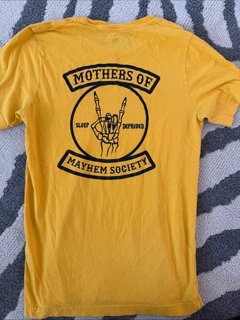 Rothco Yellow Short Sleeve Tee with Black Skeleton Hand Graphic
